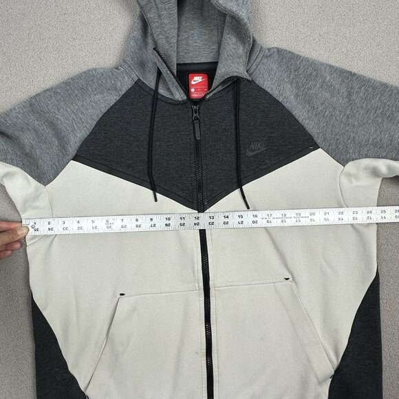 Nike Tech Fleece Full-Zip 2 Tone Grey Ivory Hoodie Jacket Men’s Size XL 885904 - Picture 8 of 11